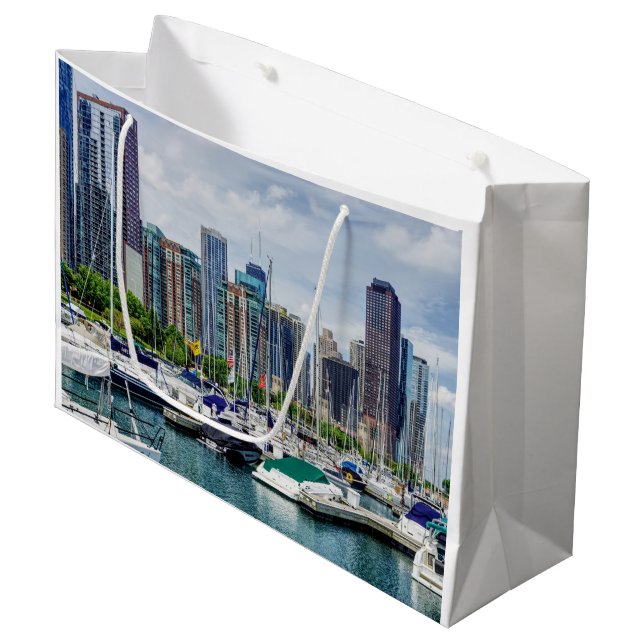 Chicago Harbour Large Gift Bag (Front Angled)