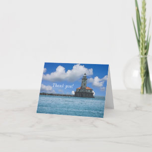 Chicago Harbour Lighthouse Painterly Thank You Car
