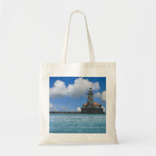 Chicago Harbour Lighthouse Painterly Tote Bag