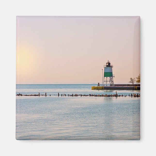 Chicago Harbour Southeast Lighthouse Magnet (Front)