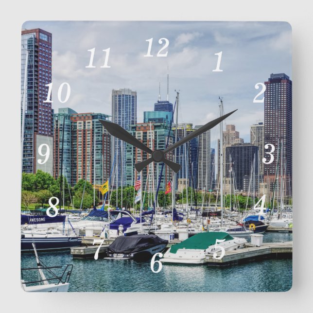 Chicago Harbour Wall Clock (Front)