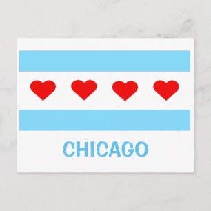 Chicago Heart Flag postcard