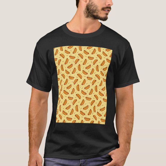 Chicago Hot Dog Pattern T-Shirt (Front)