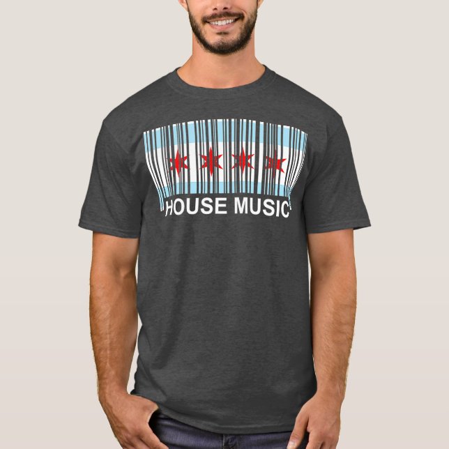 Chicago House Music - Barcode EDM DJ Illinois T-Shirt (Front)