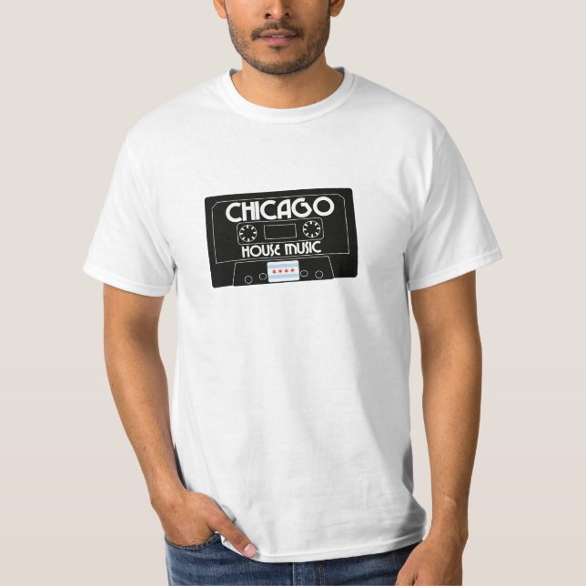 Chicago House Music Cassette (Black) T-Shirt (Front)