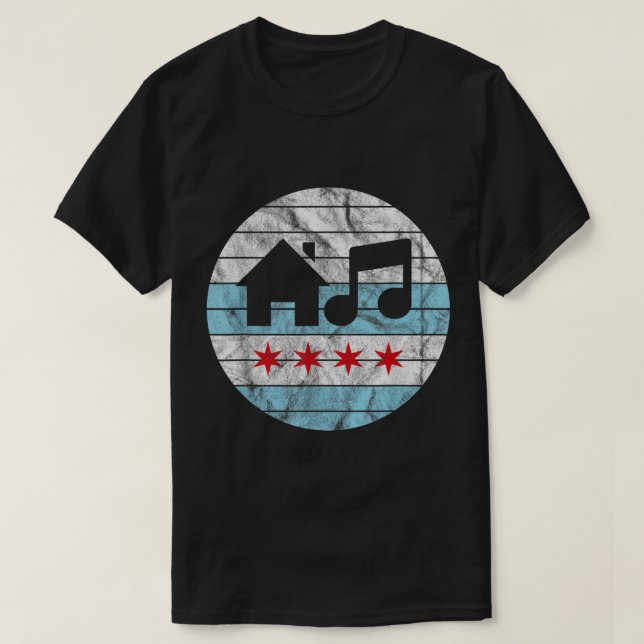 Chicago House Music Vintage DJ EDM  T-Shirt (Design Front)