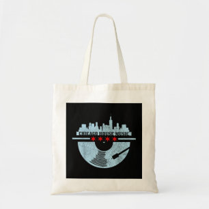 Chicago House Music Vintage Vinyl Dj Raver Flag Sk Tote Bag