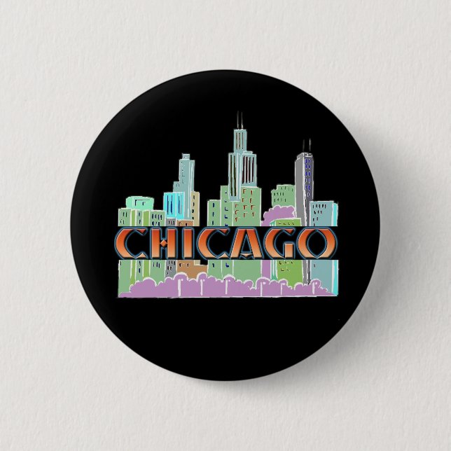 Chicago IL 6 Cm Round Badge (Front)