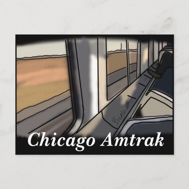 Chicago, IL amtrak Postcard (Front)