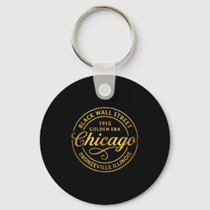 Chicago Il Bronzeville Black Wall Street Golden Er Key Ring