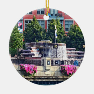 Chicago IL - Centennial Fountain Closeup Ceramic Ornament