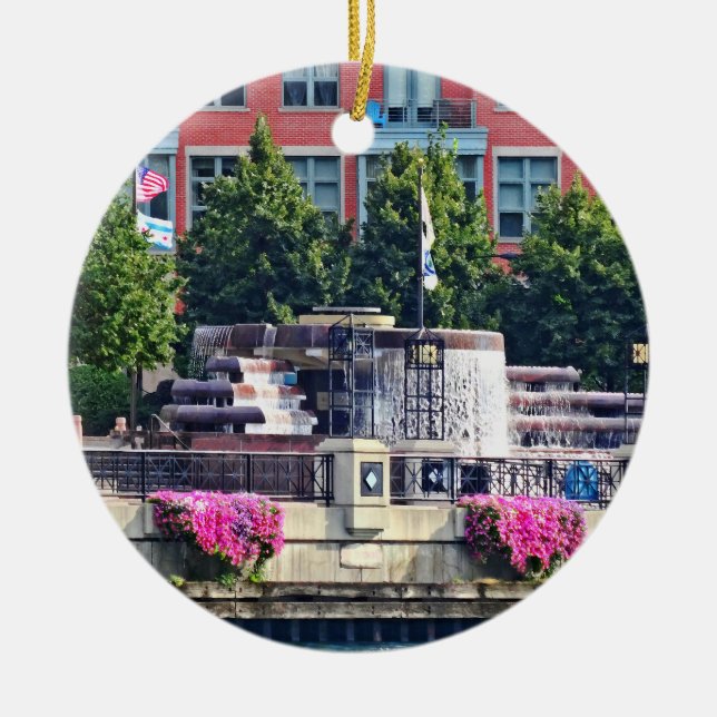 Chicago IL - Centennial Fountain Closeup Ceramic Ornament (Front)