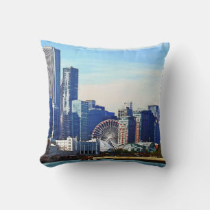 Chicago IL - Chicago Skyline and Navy Pier Cushion