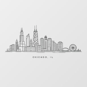 Chicago IL Cityscape Illustration