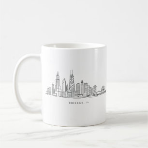 Chicago IL Cityscape Illustration Coffee Mug