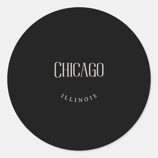 Chicago IL Classic Round Sticker (Front)