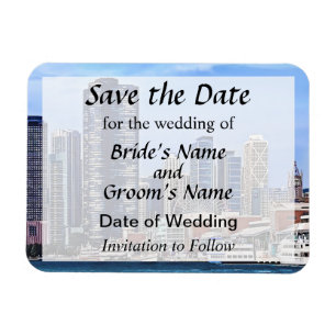 Chicago IL Lake Michigan Near Navy Pier Save Date Magnet
