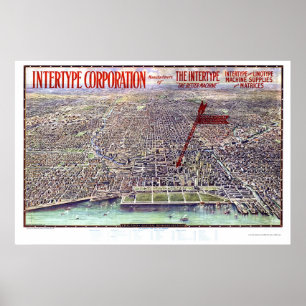 Chicago, IL Panoramic Map - 1916 Poster