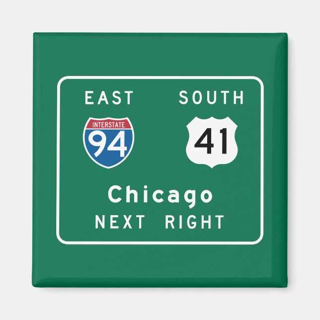 Chicago, IL Road Sign Magnet (Front)