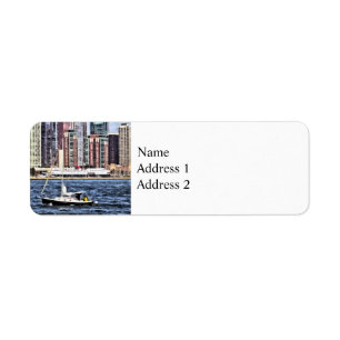 Chicago IL - Sailing on Lake Michigan Return Address Label