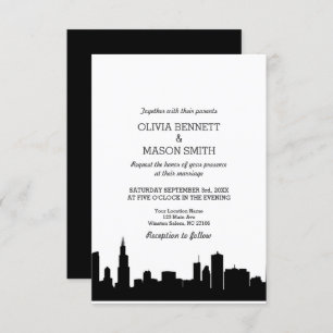 Chicago Il Skyline Cityscape Wedding Invitation