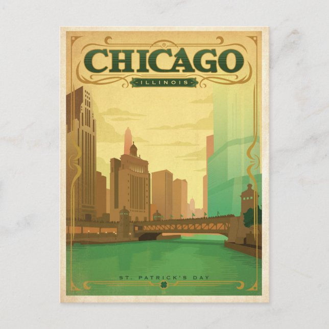 Chicago, IL - St. Patrick's Day Postcard (Front)