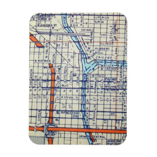 Chicago, IL Vintage Map Magnet
