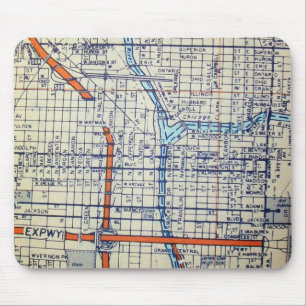 Chicago, IL Vintage Map Mouse Pad