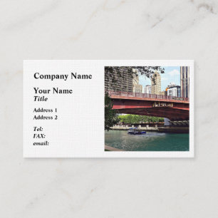Chicago IL - Water Taxi Under Columbus Dr Bridge Business Card