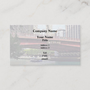 Chicago IL - Water Taxi Under Columbus Dr Bridge Business Card