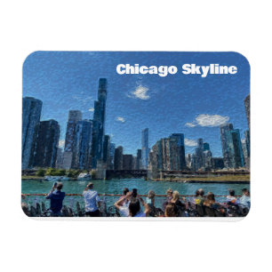Chicago, Illinois Abstract Skyline Magnet