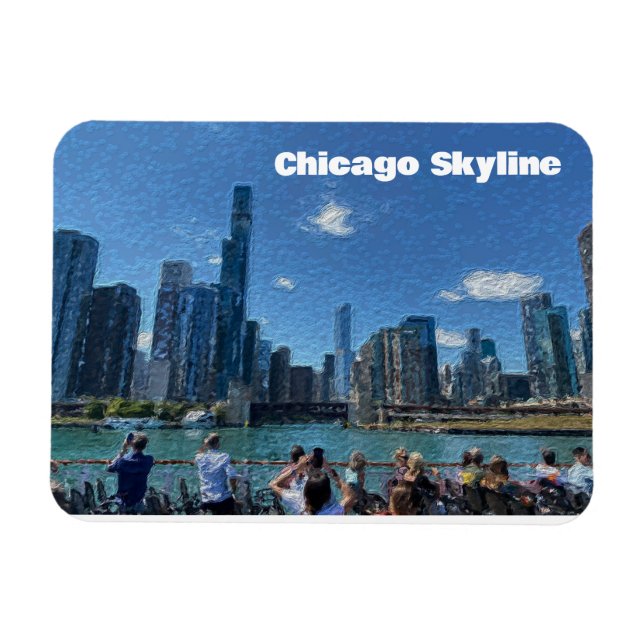 Chicago, Illinois Abstract Skyline Magnet (Horizontal)