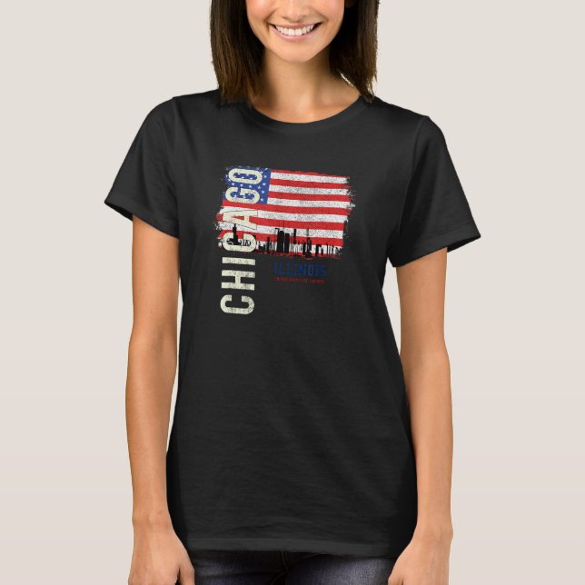 Chicago Illinois Amerika Usa T-Shirt (Front)