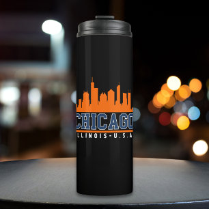 Chicago Illinois Beatiful Skyline Thermal Tumbler