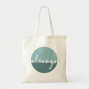Chicago, Illinois   Blue Ombre Circle Tote Bag