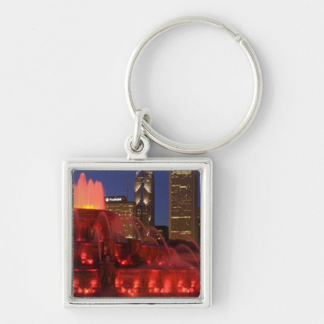 Chicago, Illinois, Buckingham Fountain Key Ring (Front)