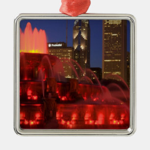 Chicago, Illinois, Buckingham Fountain Metal Tree Decoration