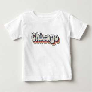 Chicago Illinois Chrome City Classic Art Baby T-Shirt