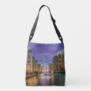 Chicago Illinois City At Night Crossbody Bag