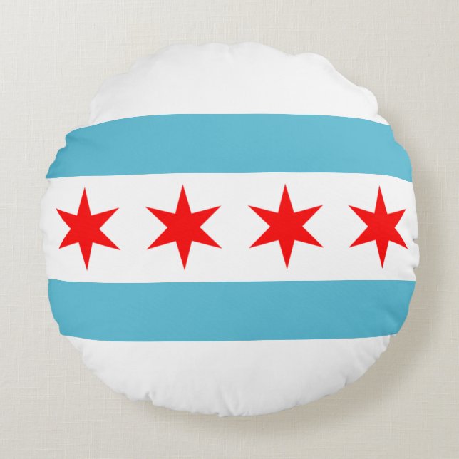 Chicago (Illinois) City flag Round Cushion (Front)