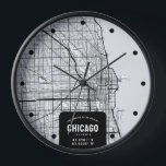 Chicago, Illinois City Map Clock<br><div class="desc">A fun wall clock featuring a top-down street map representing the wonderful city of Chicago,  Illinois.</div>
