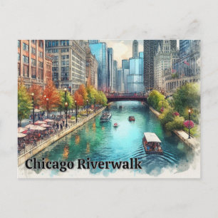 Chicago Illinois City River Postcard