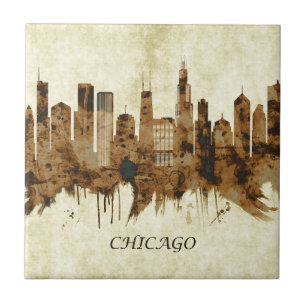 Chicago Illinois Cityscape Ceramic Tile