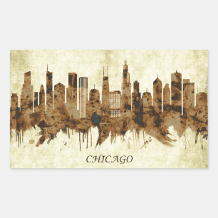 Chicago Illinois Cityscape Rectangular Sticker