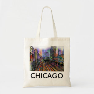 Chicago Illinois Colourful Abstract City Tote Bag