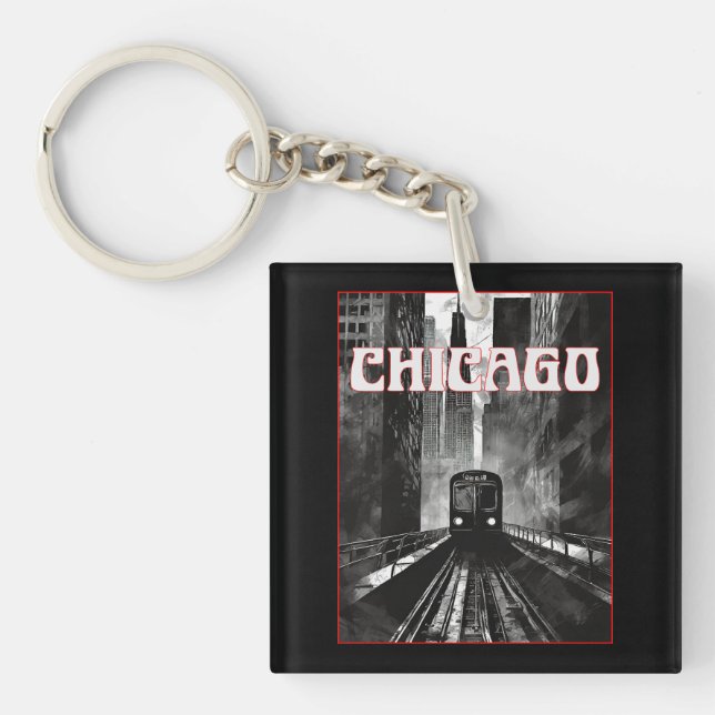 Chicago Illinois Key Ring (Front)