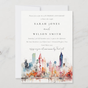 Chicago Illinois Landscape Wedding Anniversary  Invitation
