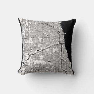 Chicago Illinois Map Cushion
