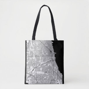 Chicago Illinois Map Tote Bag