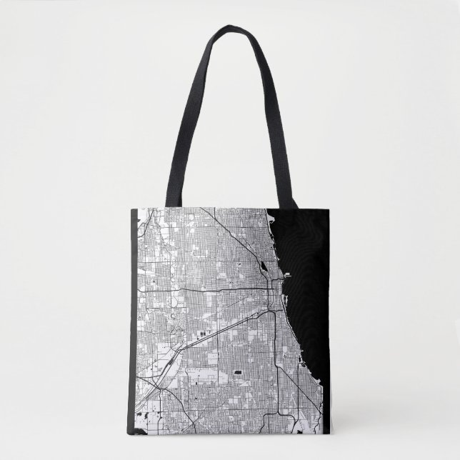 Chicago Illinois Map Tote Bag (Front)